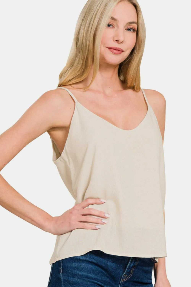 Zenana Two Layered Spaghetti Strap Cami - Hopeford Streams