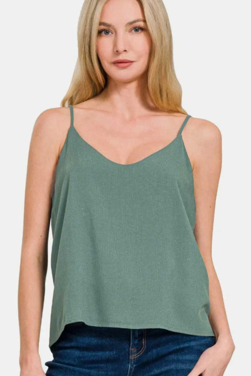 Zenana Two Layered Spaghetti Strap Cami - Hopeford Streams