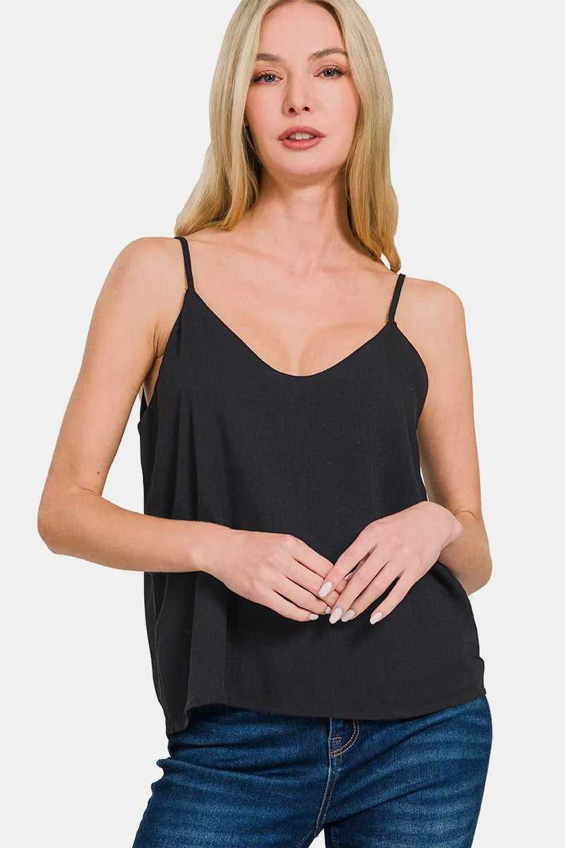 Zenana Two Layered Spaghetti Strap Cami - Hopeford Streams