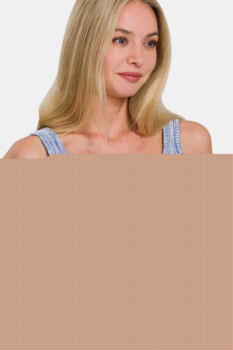 Zenana Washed Ribbed Scoop Neck Wide Strap Tank - Hopeford Streams