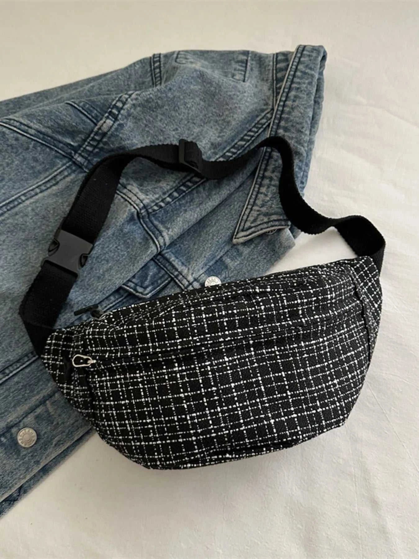 Plaid Pattern Crossbody Bag