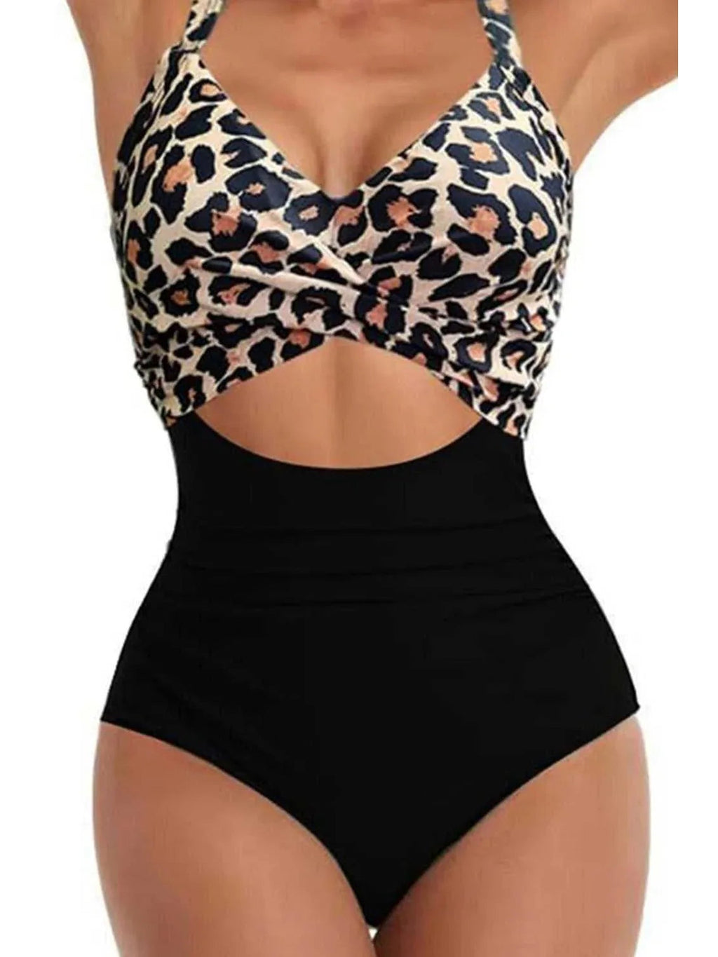 Tied Crisscross Cutout One-Piece Swimwear -- 