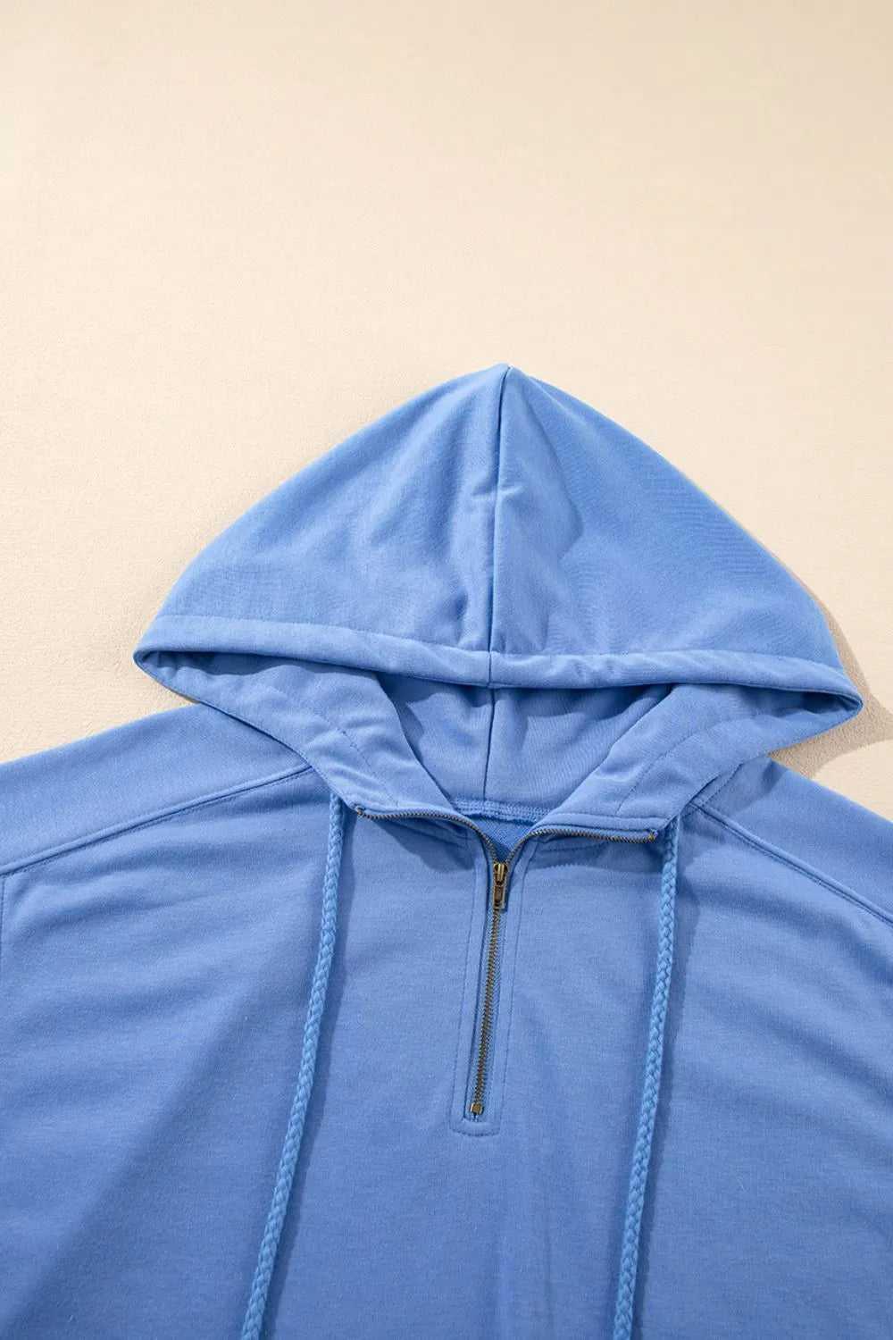 Drawstring Zipped Short Sleeve Hoodie and Shorts Set -- 