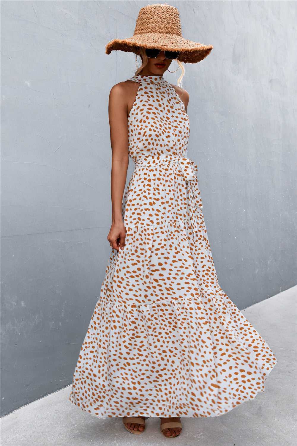 Printed Sleeveless Tie Waist Maxi Dress - product_type from hopeford-streams.myshopify.com