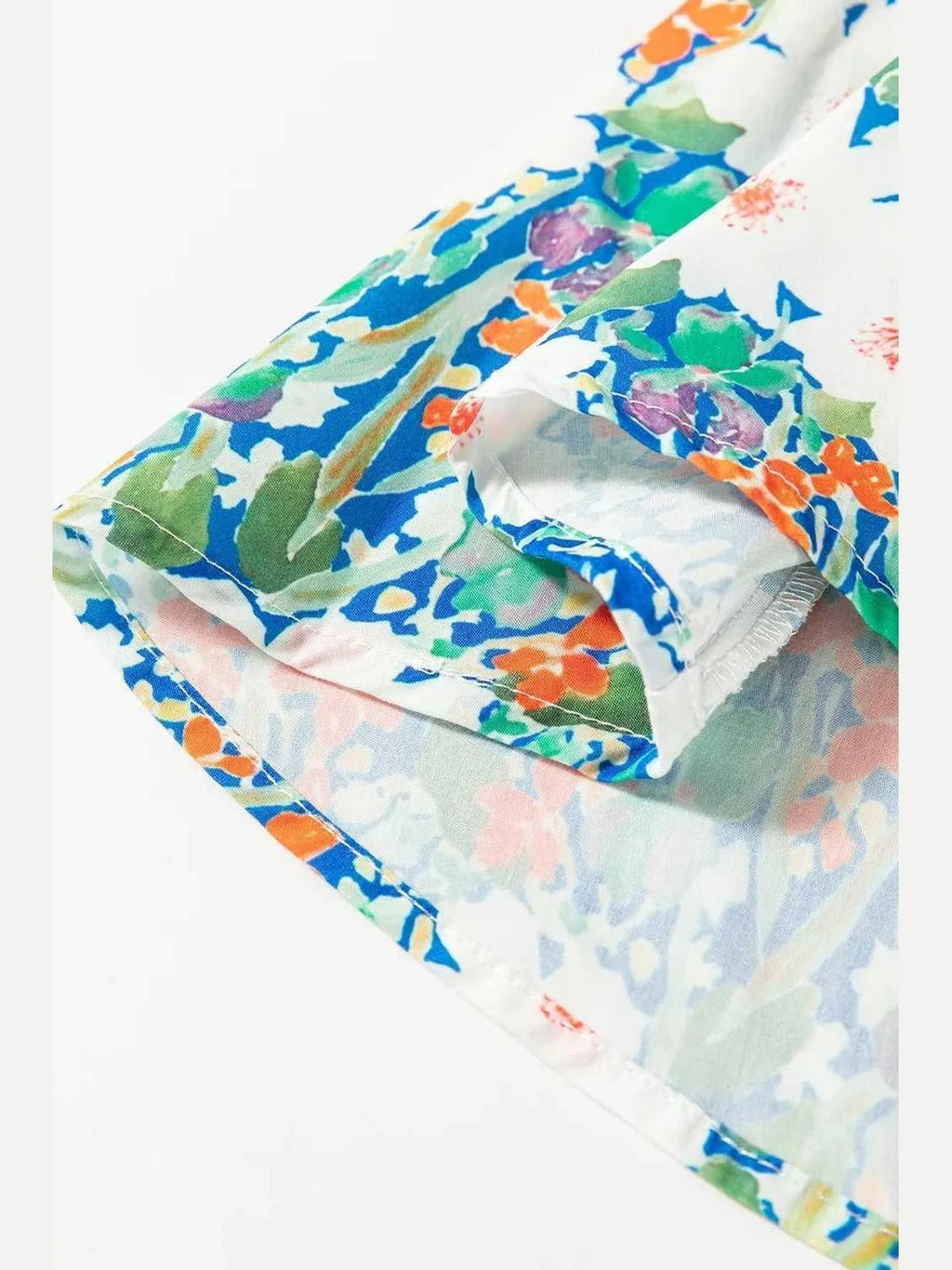 Floral Print Bow Applique Slit Sleeveless Peplum Blouse -- 