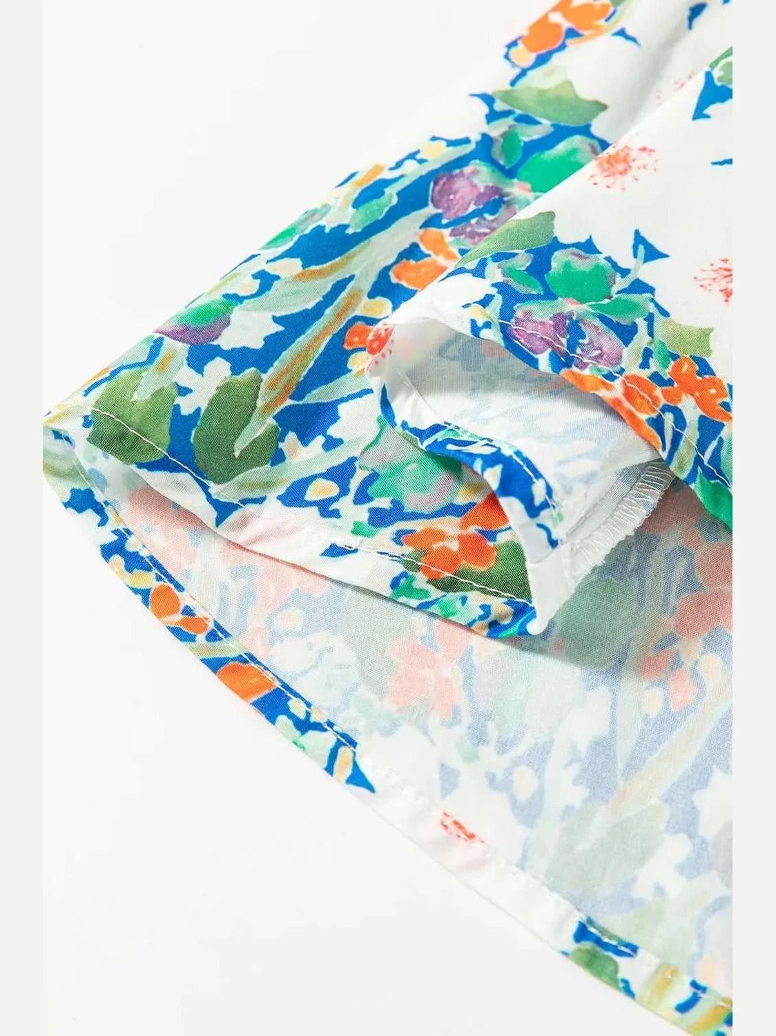 Floral Print Bow Applique Slit Sleeveless Peplum Blouse -- 