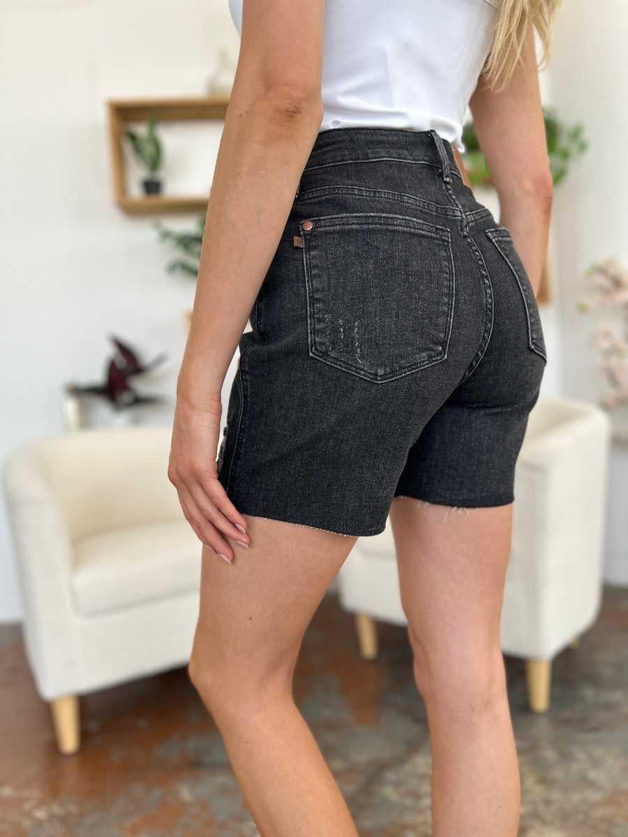 Judy Blue Full Size High Waist Rigid Magic Denim Shorts -- 