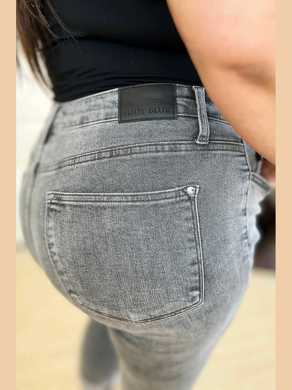 Judy Blue Full Size Button Fly High Waist Cuffed Capris -- 