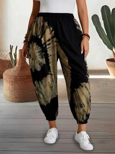 Tie-Dye Elastic Waist Pants -- 