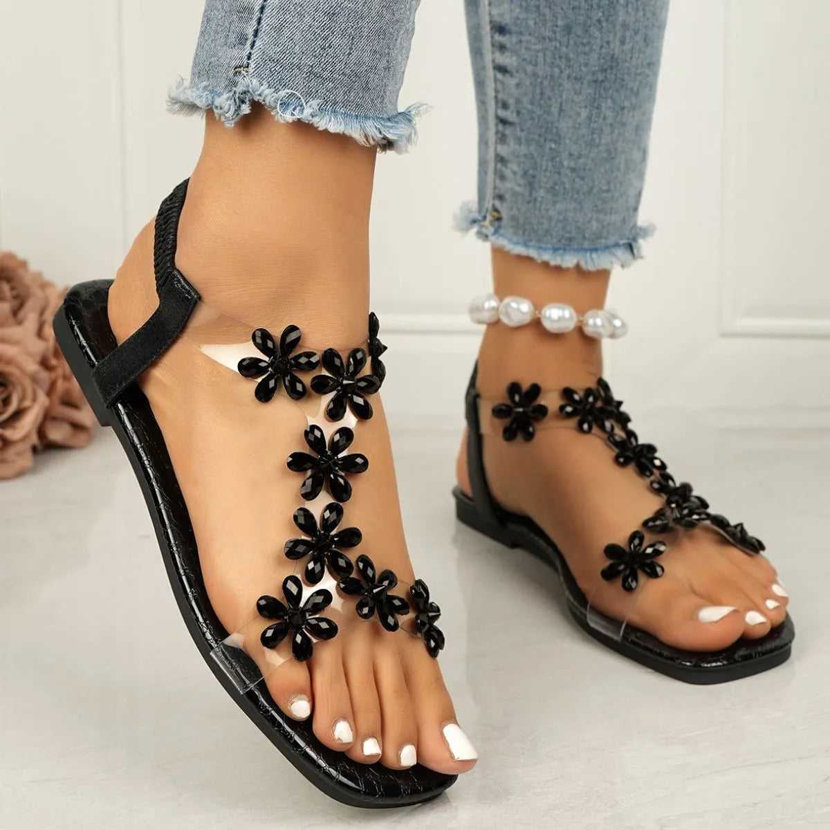 Open Toe Flats Sandals