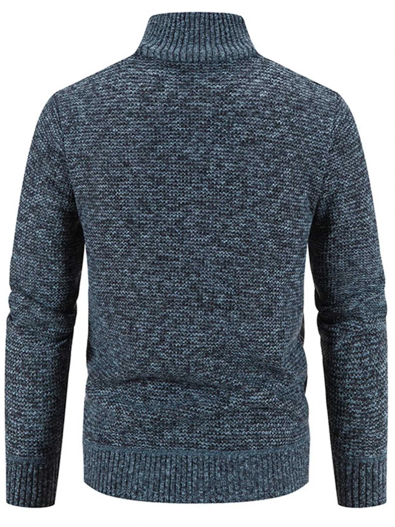 Men's Plus Size Quilted Knit Bomber Jacket with Stand Collar