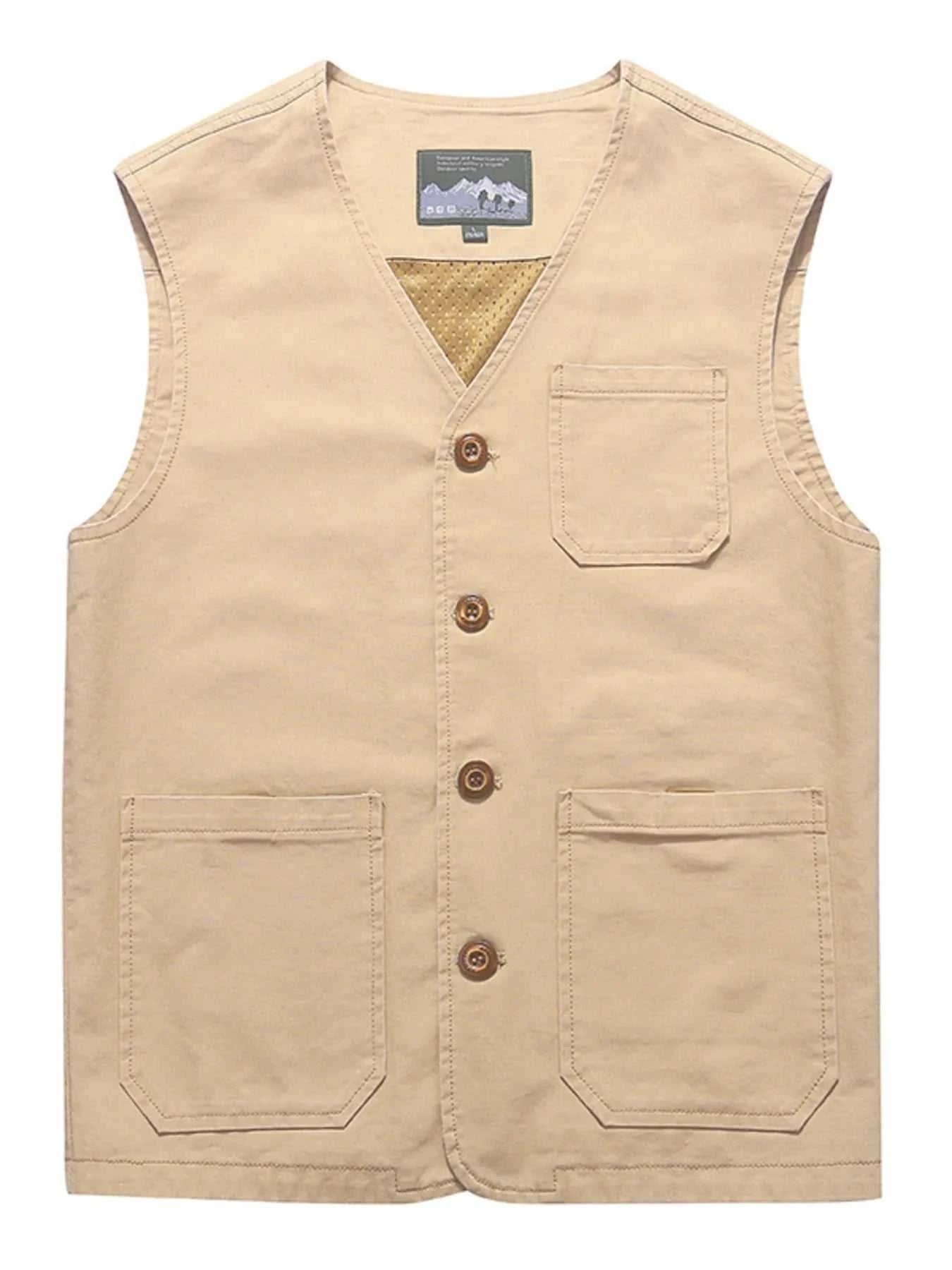 Men's Plus Size Button Up Vest