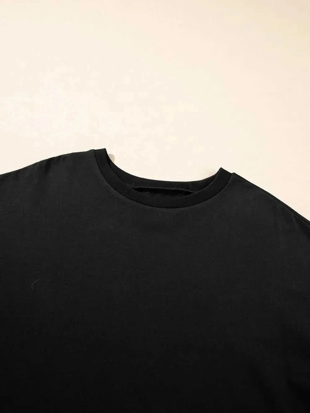 Loose Half Sleeve Hi Low Hem T Shirt -- 