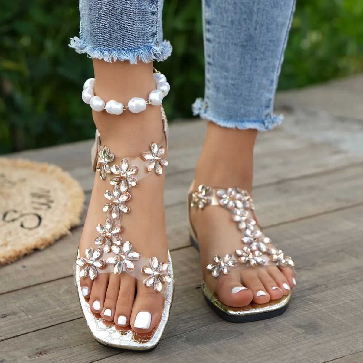 Open Toe Flats Sandals