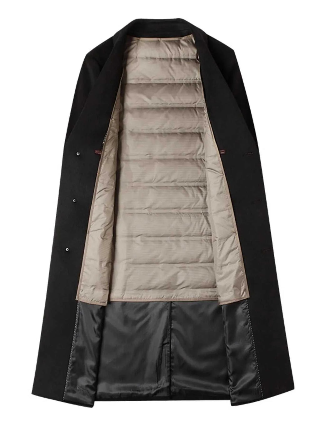 Men's Plus Size Button Up Long Sleeve Longline Coat