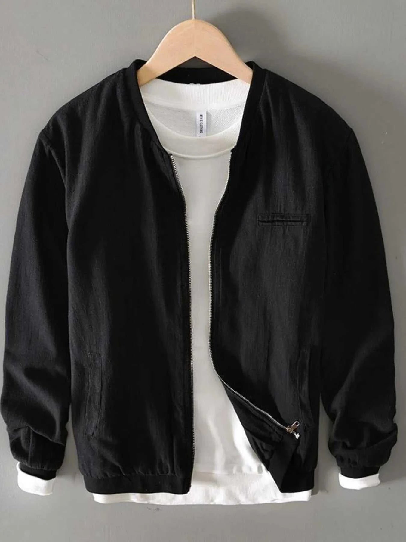 Men's Plus Size Zip Up Long Sleeve Jacket