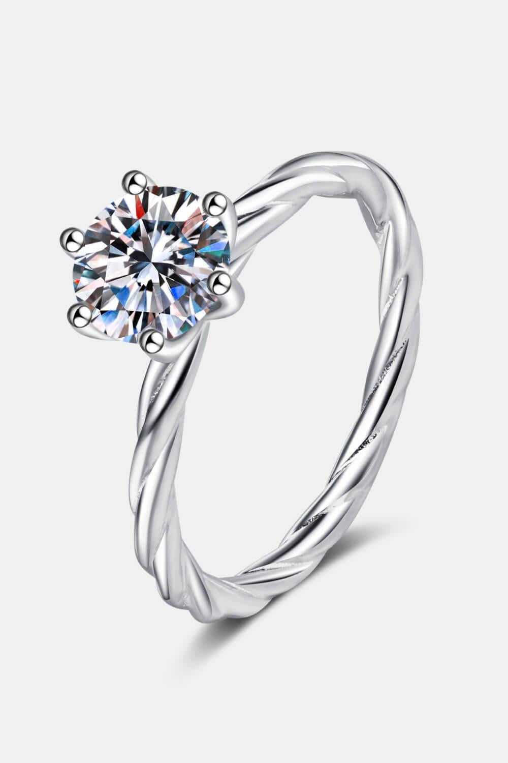 1 Carat Moissanite 6-Prong Twisted Ring - 1 Carat from hopeford-streams.myshopify.com