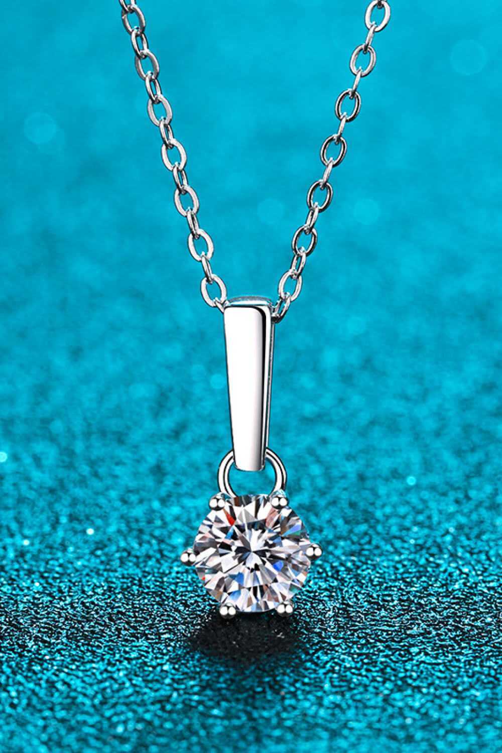 1 Carat Moissanite 925 Sterling Silver Chain-Link Necklace - Sterling Chain Link Necklace from hopeford-streams.myshopify.com
