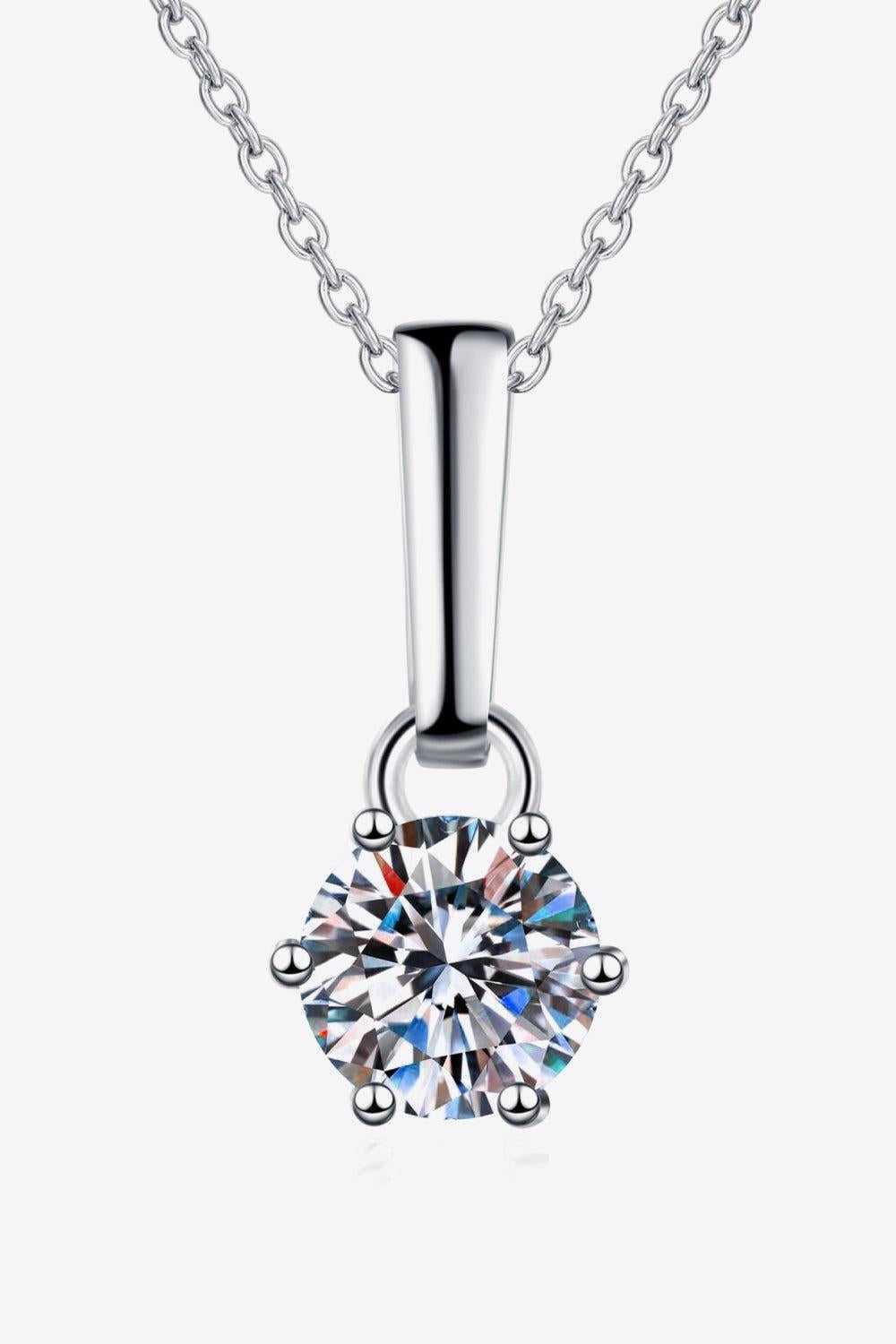 1 Carat Moissanite 925 Sterling Silver Chain-Link Necklace - Sterling Chain Link Necklace from hopeford-streams.myshopify.com