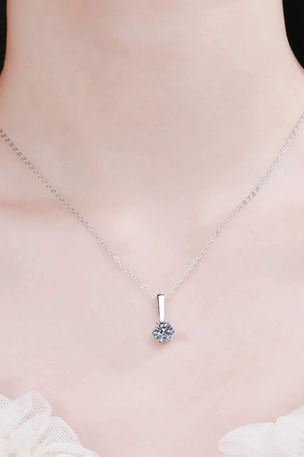 1 Carat Moissanite 925 Sterling Silver Chain-Link Necklace - Sterling Chain Link Necklace from hopeford-streams.myshopify.com - Sterling Chain Link Necklace from hopeford-streams.myshopify.com