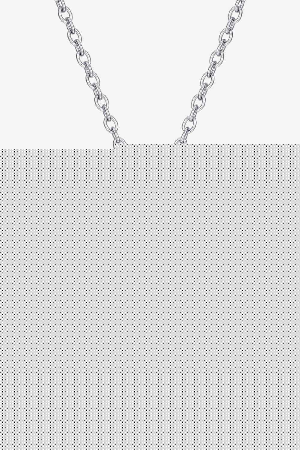 1 Carat Moissanite Heart Pendant Chain Necklace