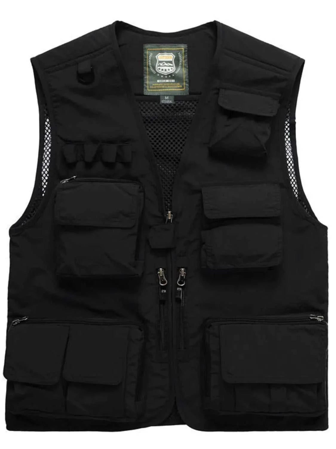 Men's Full Size Mesh Zip Up Vest Plus Size