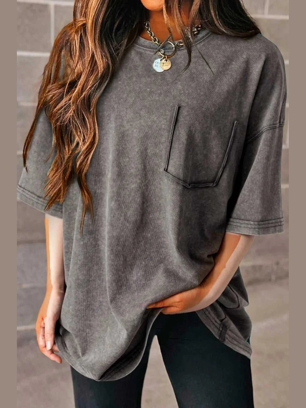 Mineral Wash Half Sleeve Vintage T Shirt -- 