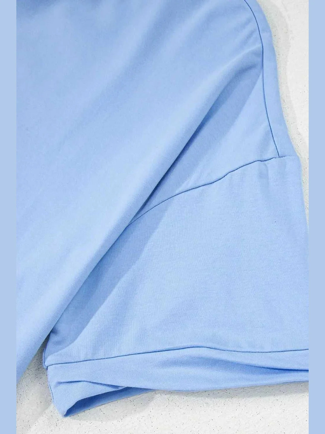 Loose Half Sleeve Hi Low Hem T Shirt -- 