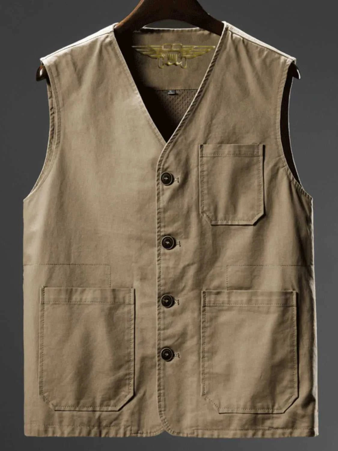 Men's Plus Size Button Up Vest