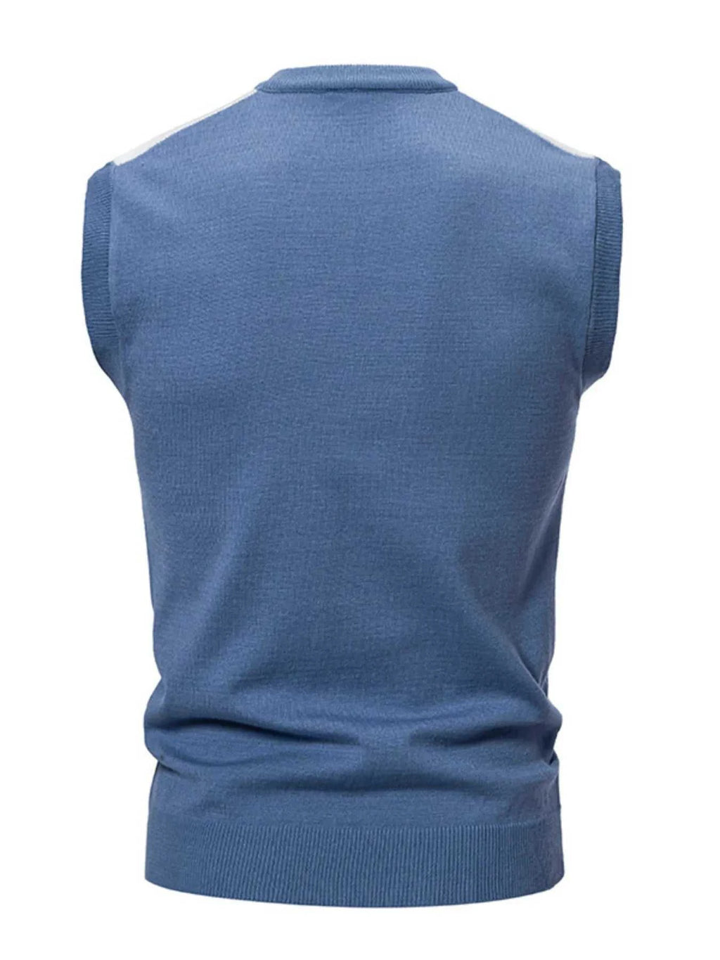 Men's Plus Size Diamond Pattern V-Neck Sweater Vest