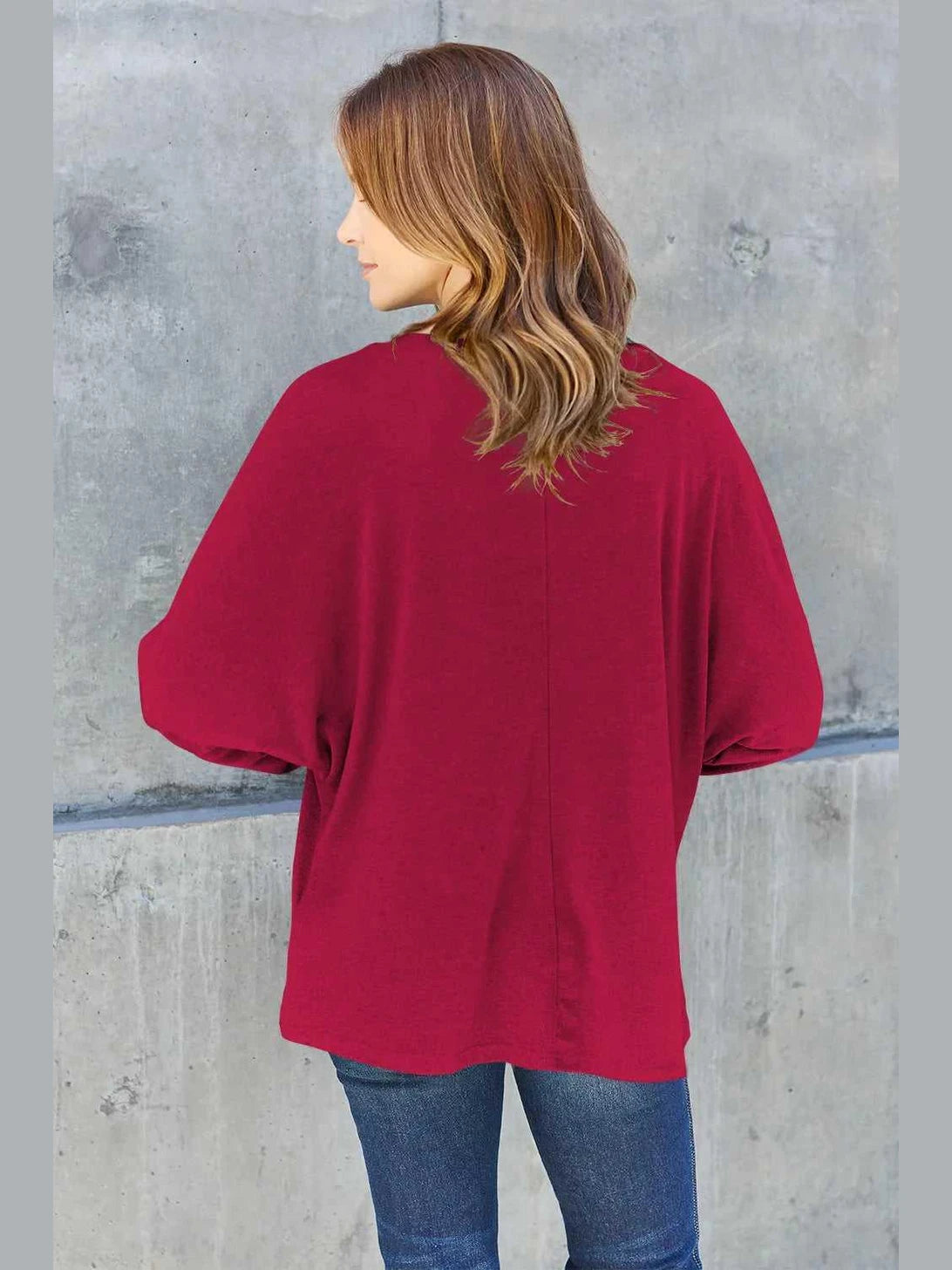 Double Take Full Size Round Neck Long Sleeve T-Shirt -- 