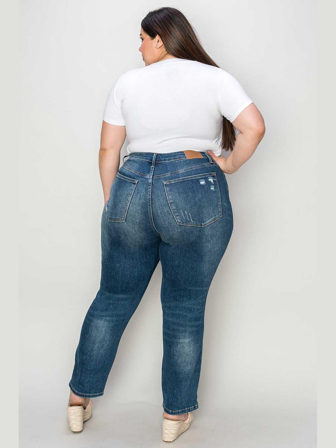 Judy Blue Full Size Tummy Control High Waist Slim Jeans -- 