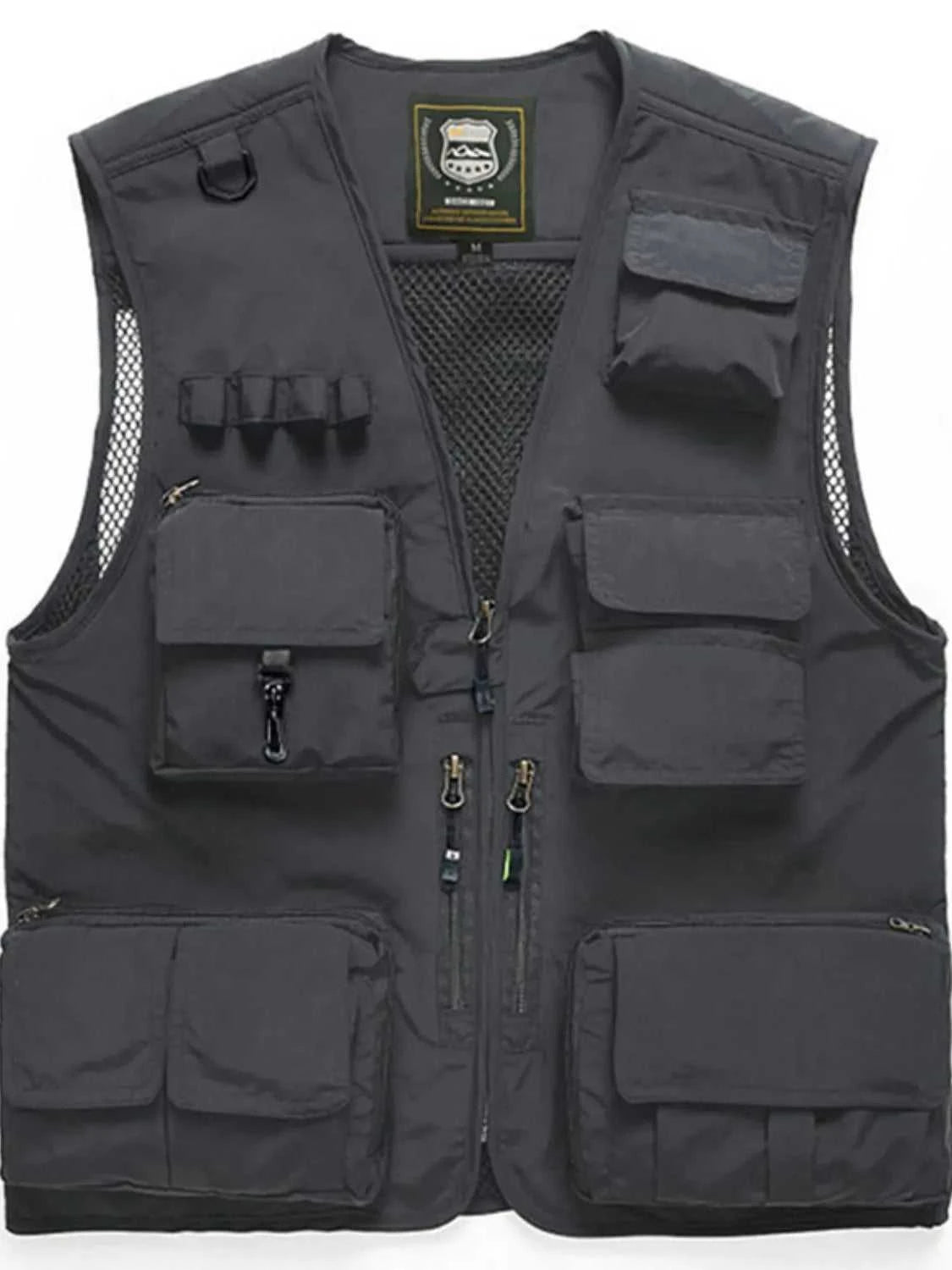 Men's Full Size Mesh Zip Up Vest Plus Size