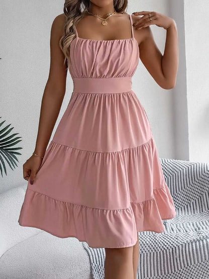 Smocked Back Tiered Cami Dress