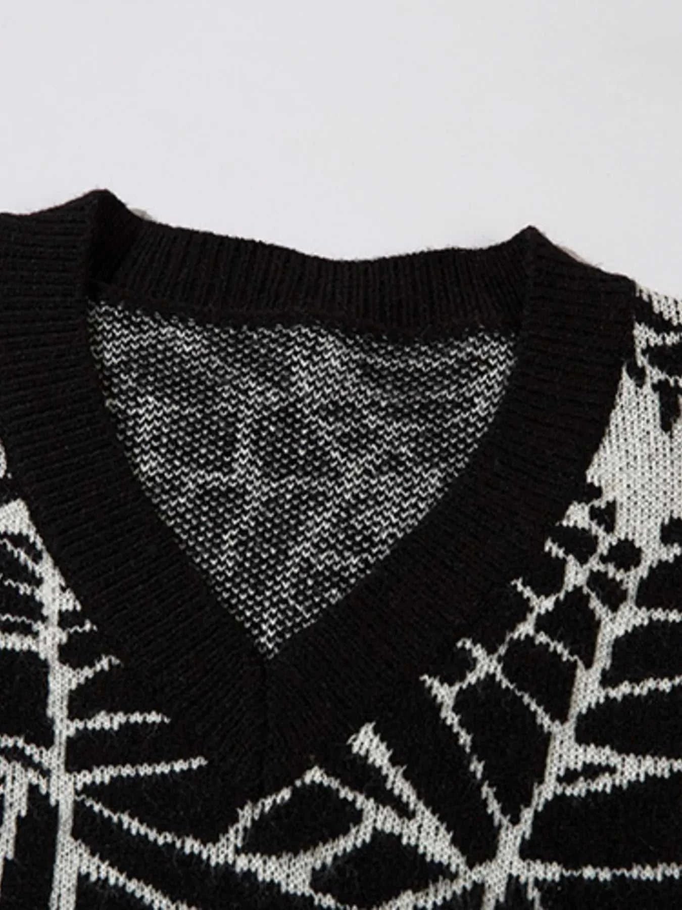 Men's Spider Web V-Neck Sweater Vest