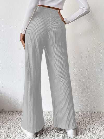 Ribbed High Waist Pants -- 