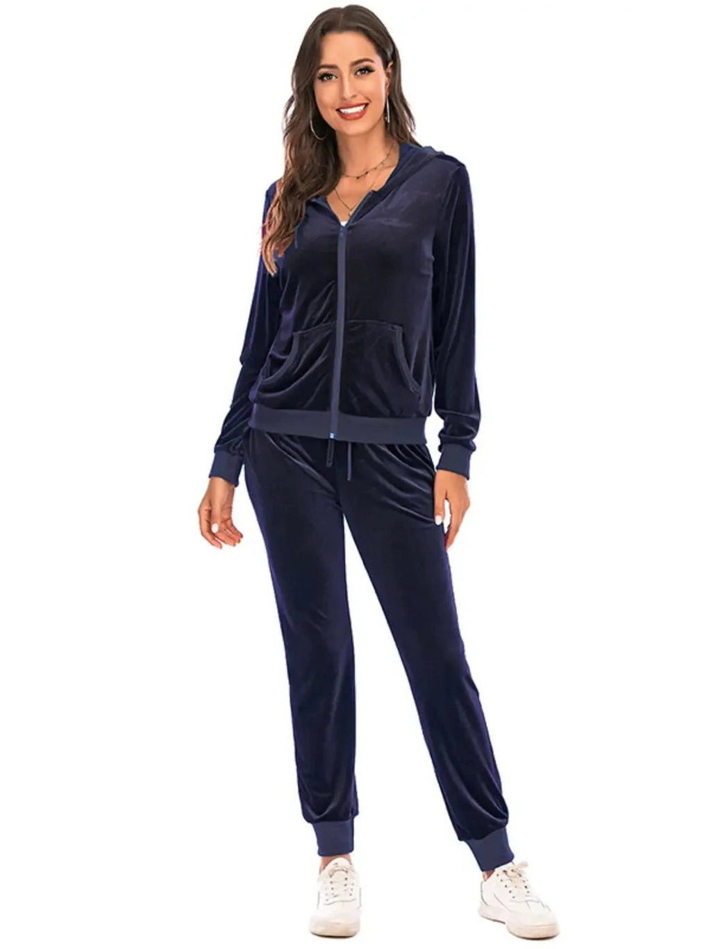 Zip-Up Hooded Jacket and Pants Set -- 