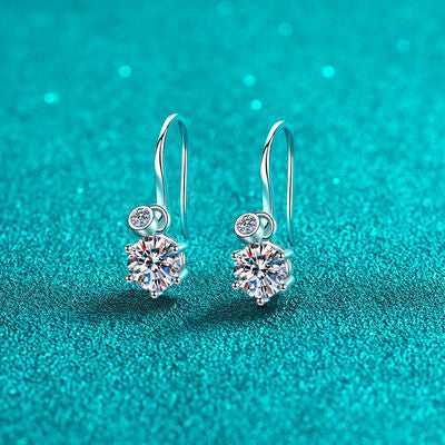 2 Carat Moissanite 925 Sterling Silver Earrings