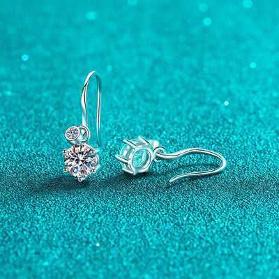 2 Carat Moissanite 925 Sterling Silver Earrings