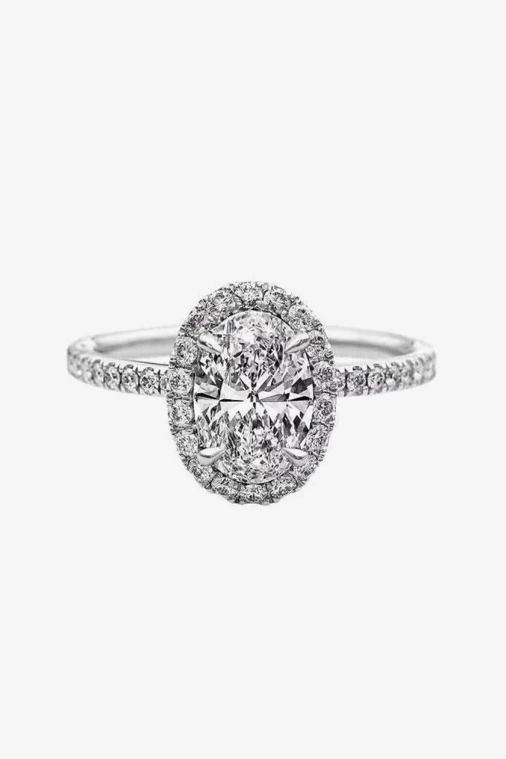 2 Carat Moissanite Platinum Plated Ring