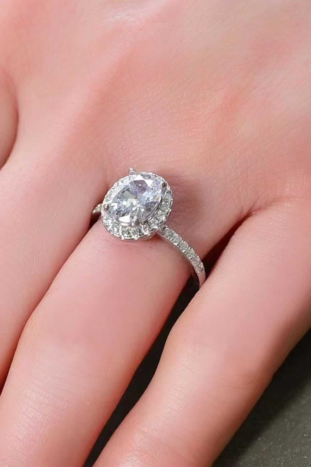 2 Carat Moissanite Platinum Plated Ring