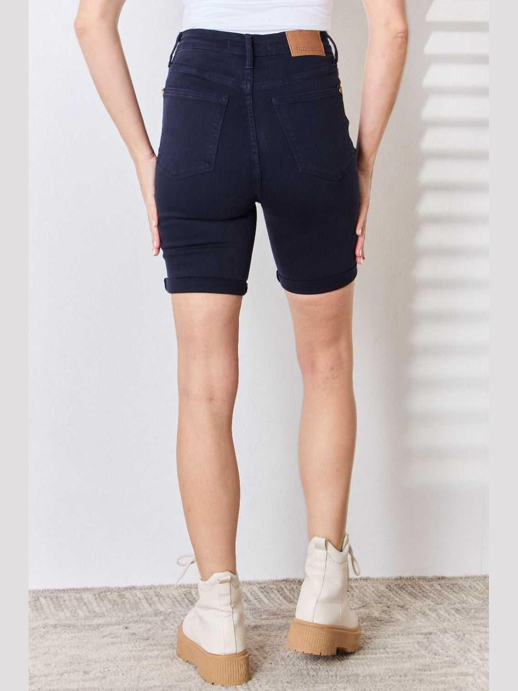 Judy Blue Full Size High Waist Tummy Control Bermuda Shorts -- 