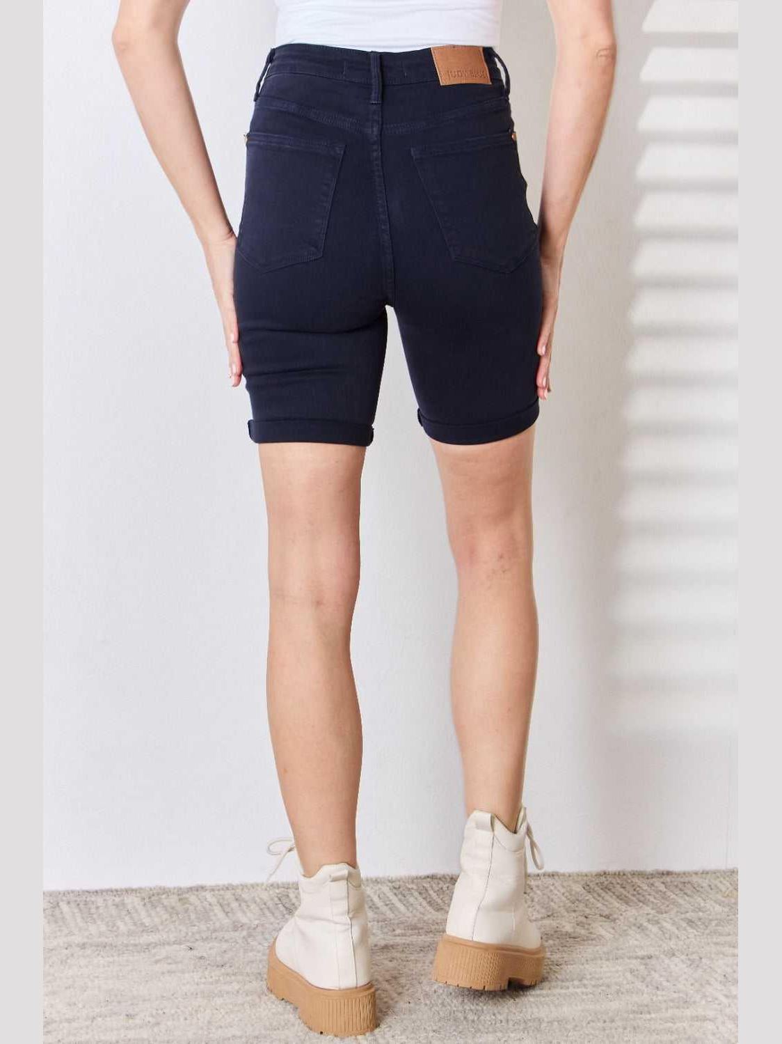 Judy Blue Full Size High Waist Tummy Control Bermuda Shorts -- 