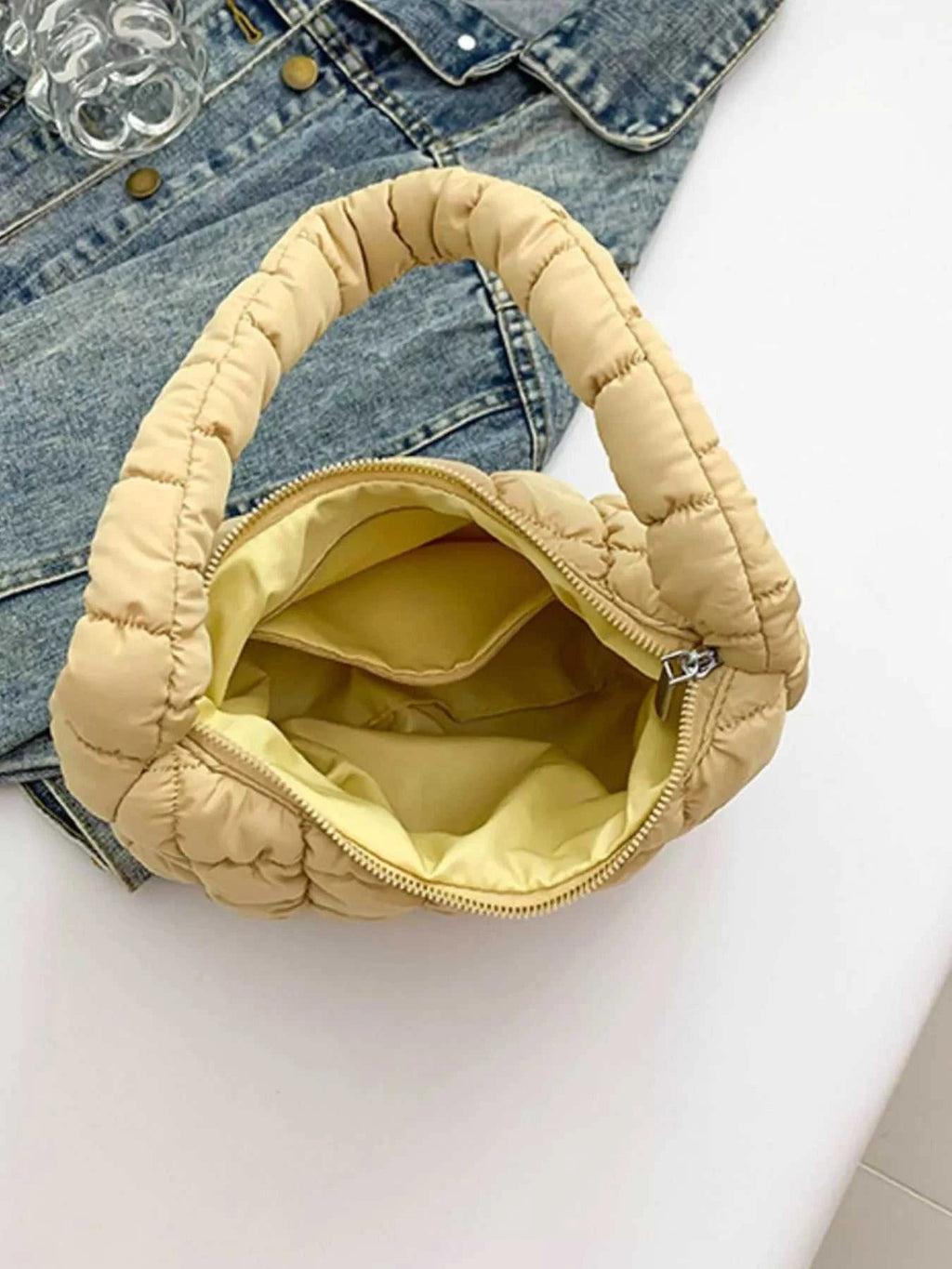 Quilted Ruched Shoulder Bag