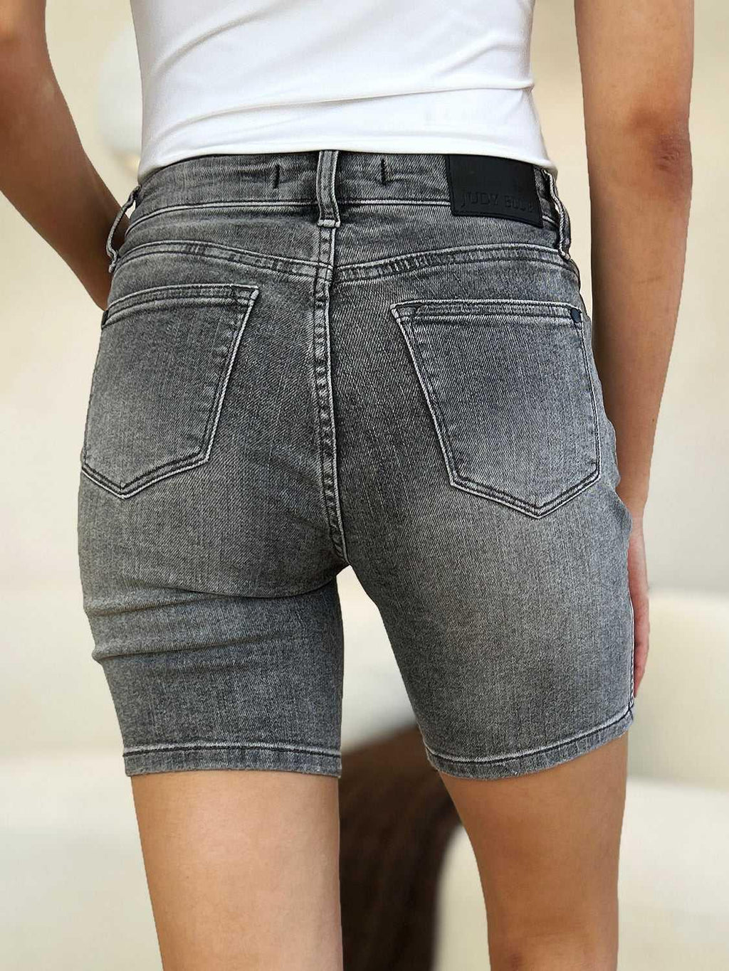 Judy Blue Full Size High Waist Washed Denim Shorts -- 