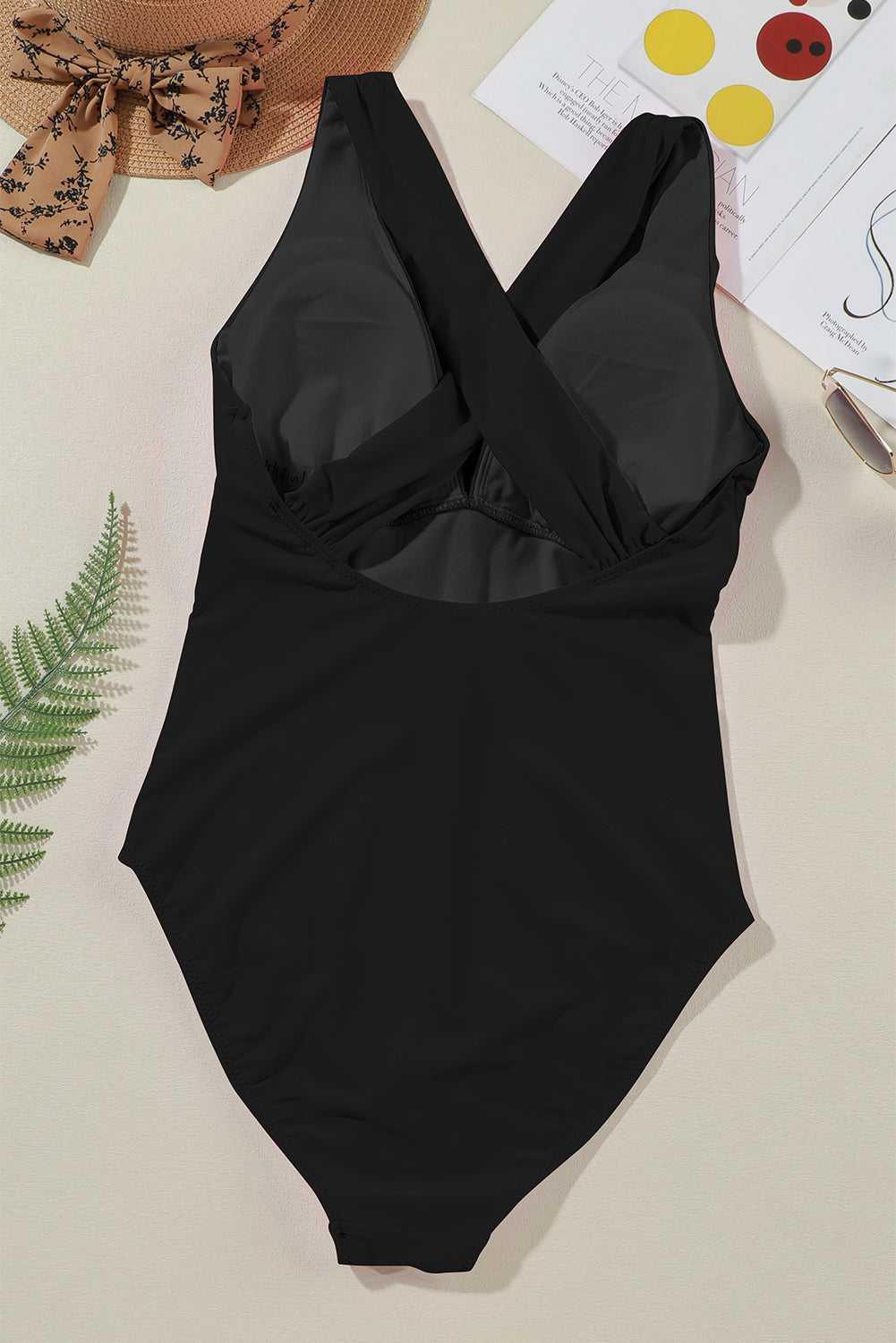 Crisscross Wide Strap One-Piece Swimwear -- 