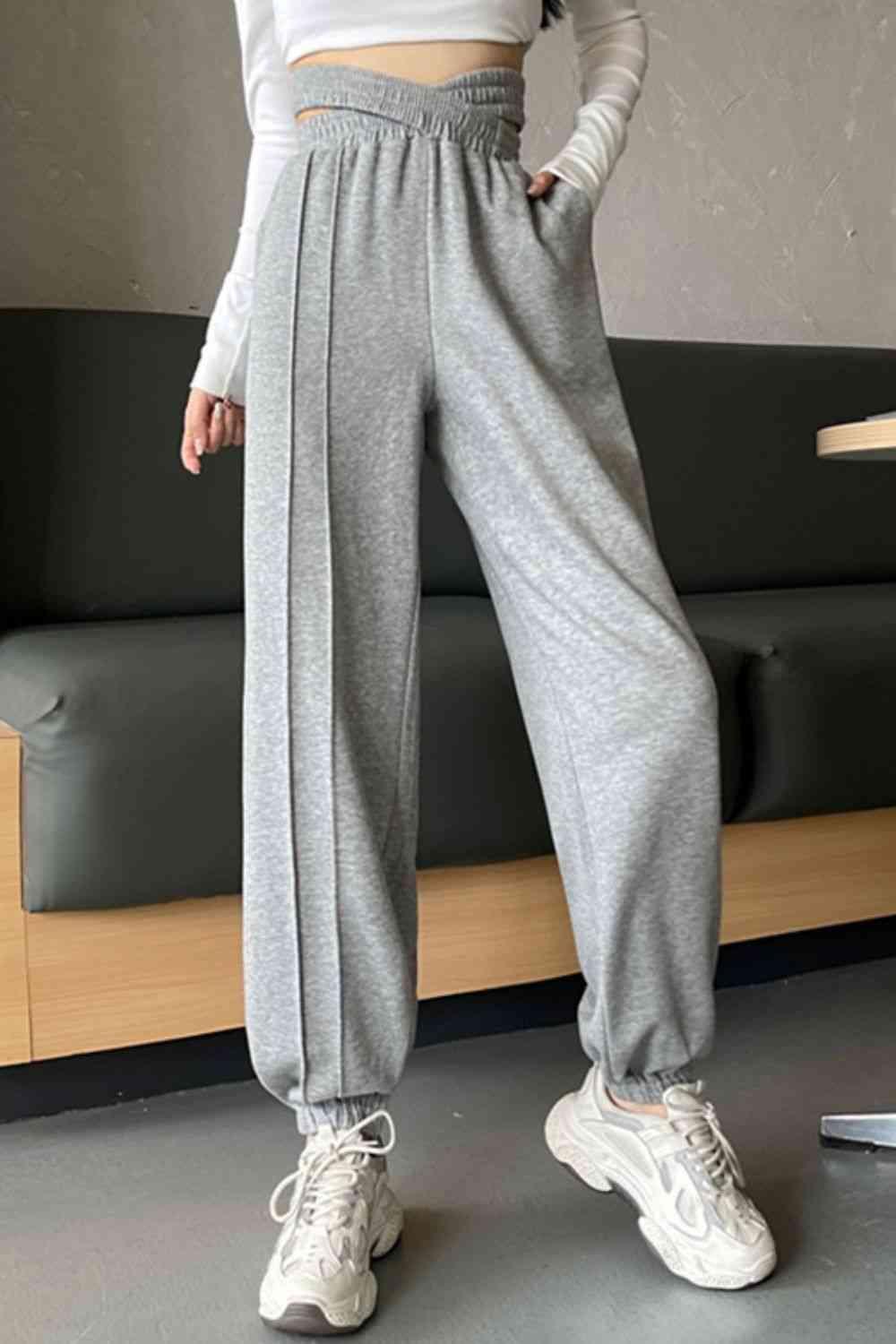Crisscross Long Sweatpants -- 