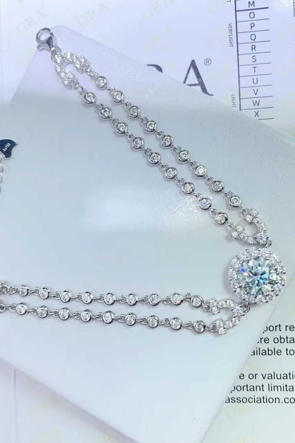 2 Carat Moissanite Double-Layered Bracelet
