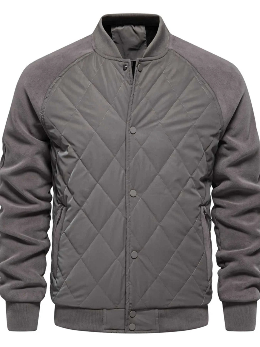 Men's Quilted Snap Down Long Sleeve Jacket