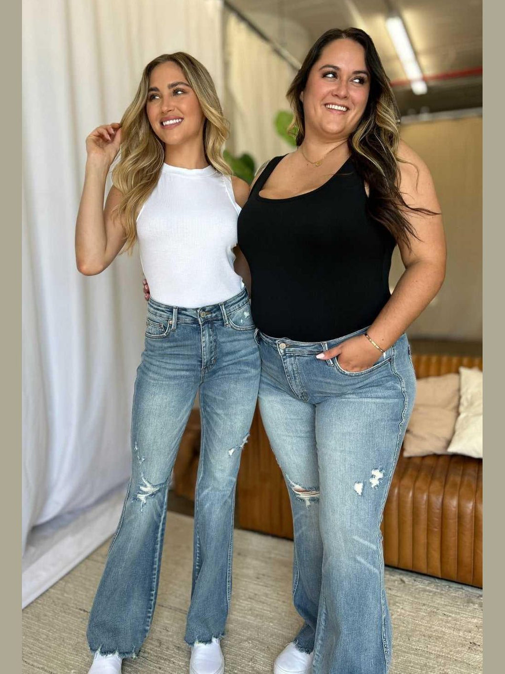 Judy Blue Full Size Medium Rise Tummy Control Destroy Flare -- 